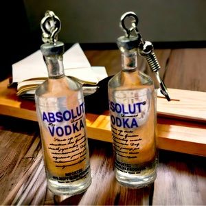 ABSOLUTE VODKA BOTTLE HANGING EARRINGS!